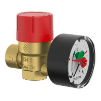 Запобіжний клапан Flamco Prescomano з манометром, 1/2" x 3/4", 2,5 бар (TRD)