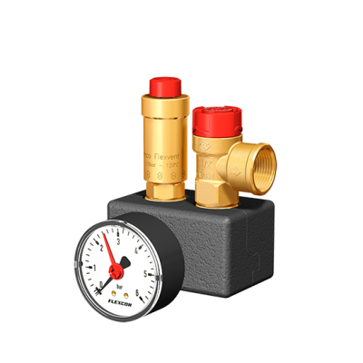 Група безпеки Flamco Flexcon KSG 3/4" 2,5 бар, в ізоляції EcoPlus