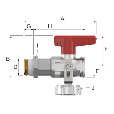 Кран кульовий Simplex KFE-KH довгий - D SV 1⁄2" ЗР