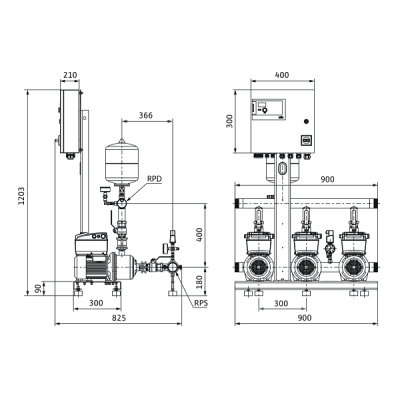 Установка Wilo Comfort Vario COR3 MHIE205